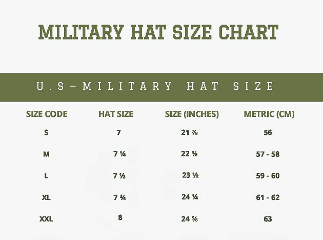 Hat and Boonie Sizing Information and Chart