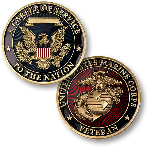 Marine Veteran Career of Service Coin - Devil Dog Depot