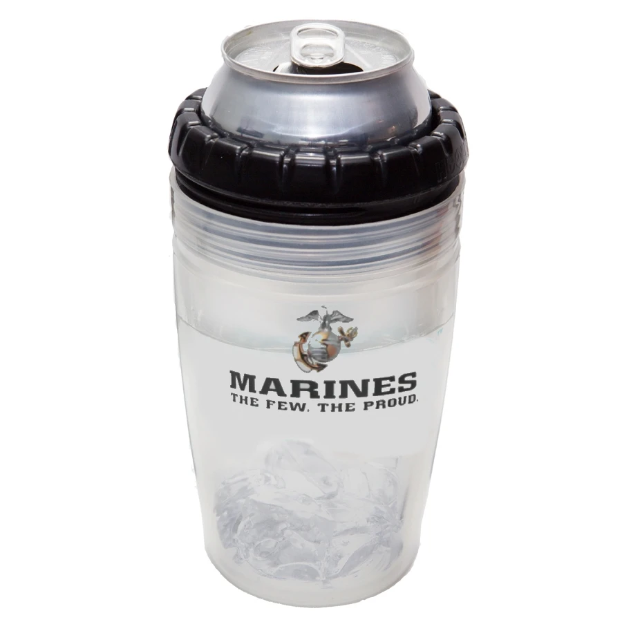 USMC Can Cooler - Insulated Stainless Steel Marine Corps Bottle Cooler