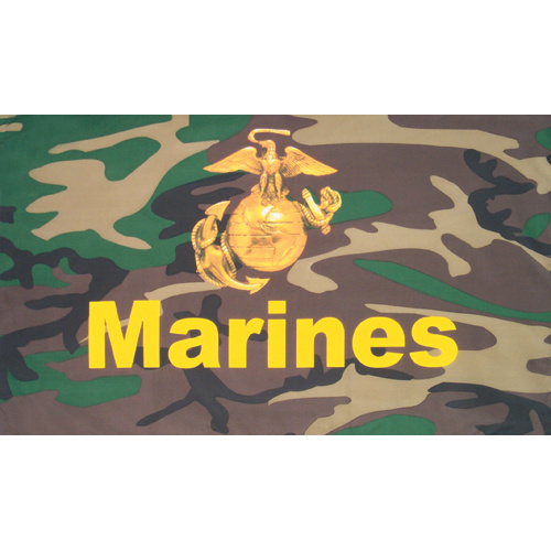 US Marines Woodland Camo Flag - Devil Dog Depot