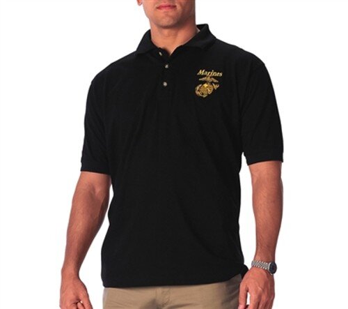 Marines Moisture Wicking Black Polo (XL Only) - Devil Dog Depot